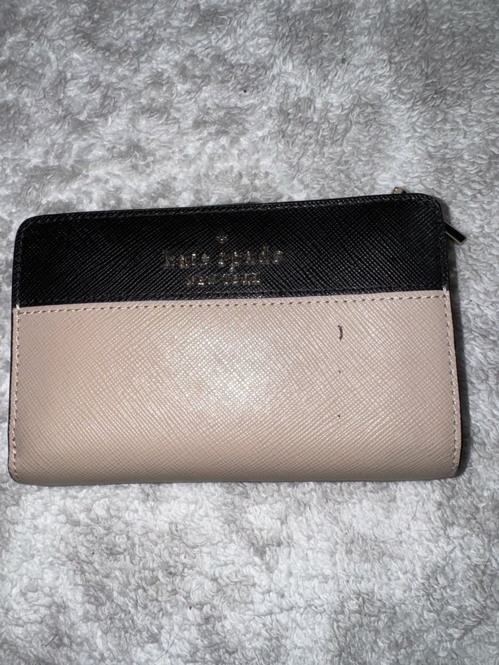Kate Spade Staci ColorBlock Warm Beige Medium Compact Bifold Wallet